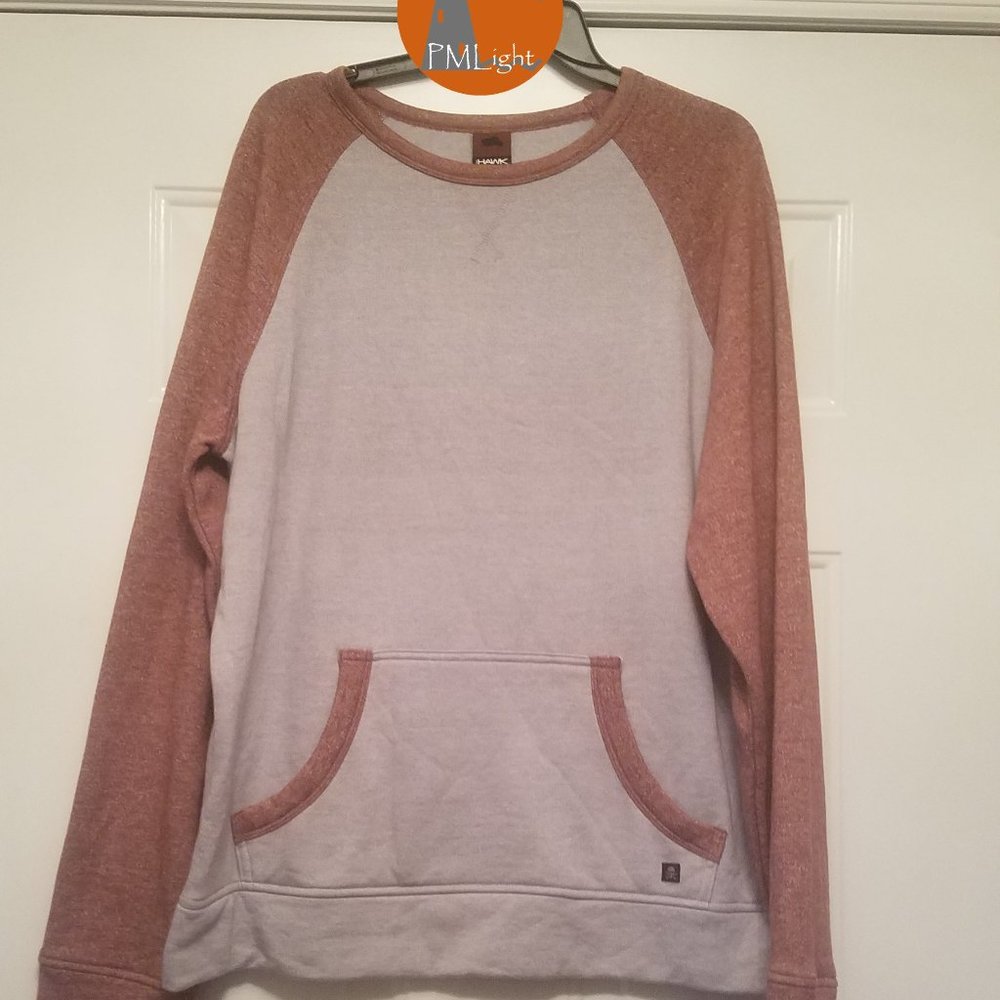 Tony Hawk XL Long Sleeve Fleece Pull Over Sweatshirt Grey Red